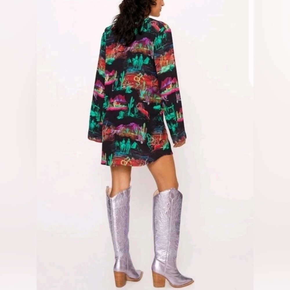 Rodeo Plunge Smock Mini Dress
